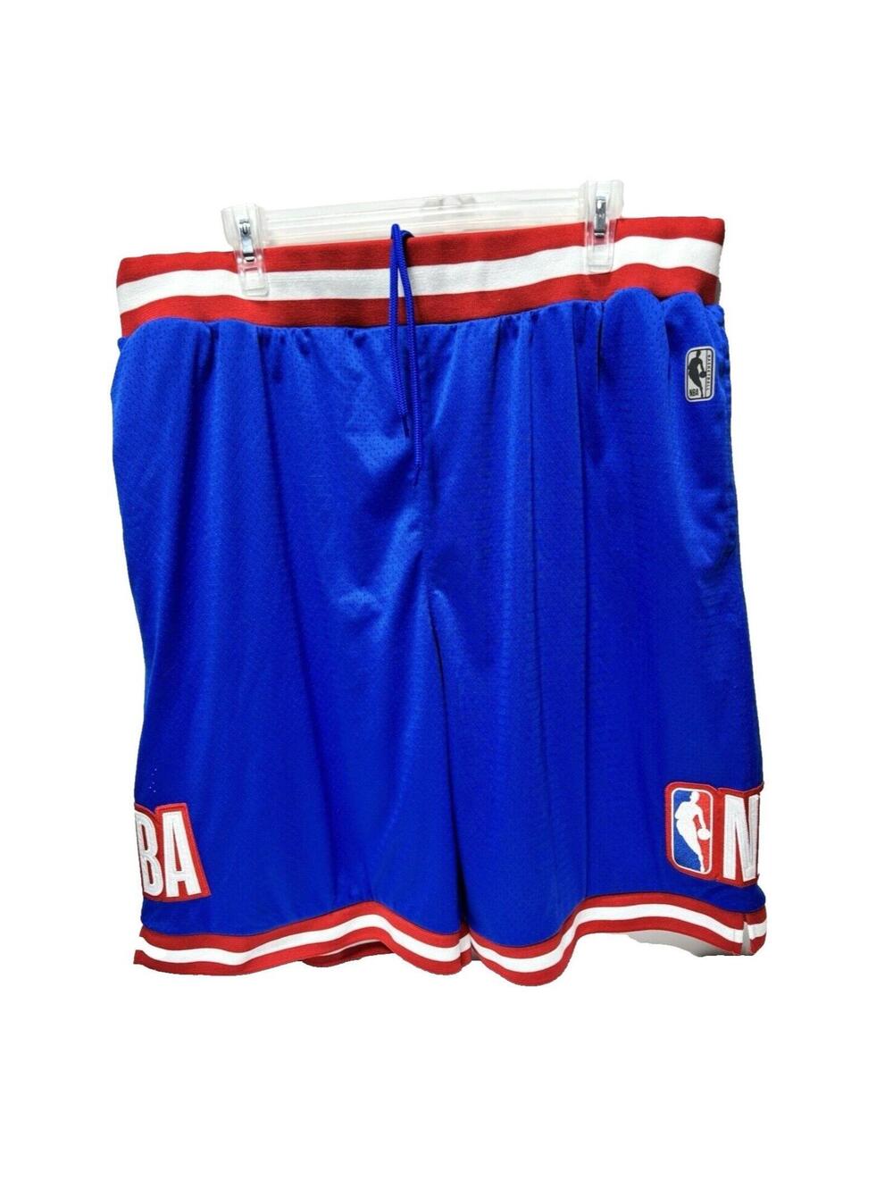 NBA Men's Shorts XXL Blue Red & White NBA Logo Sports Basketball Shorts - GUC